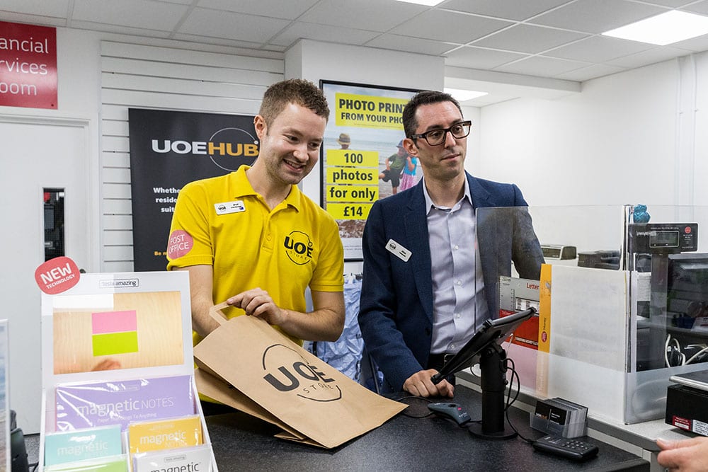 Behind the counter at UOE